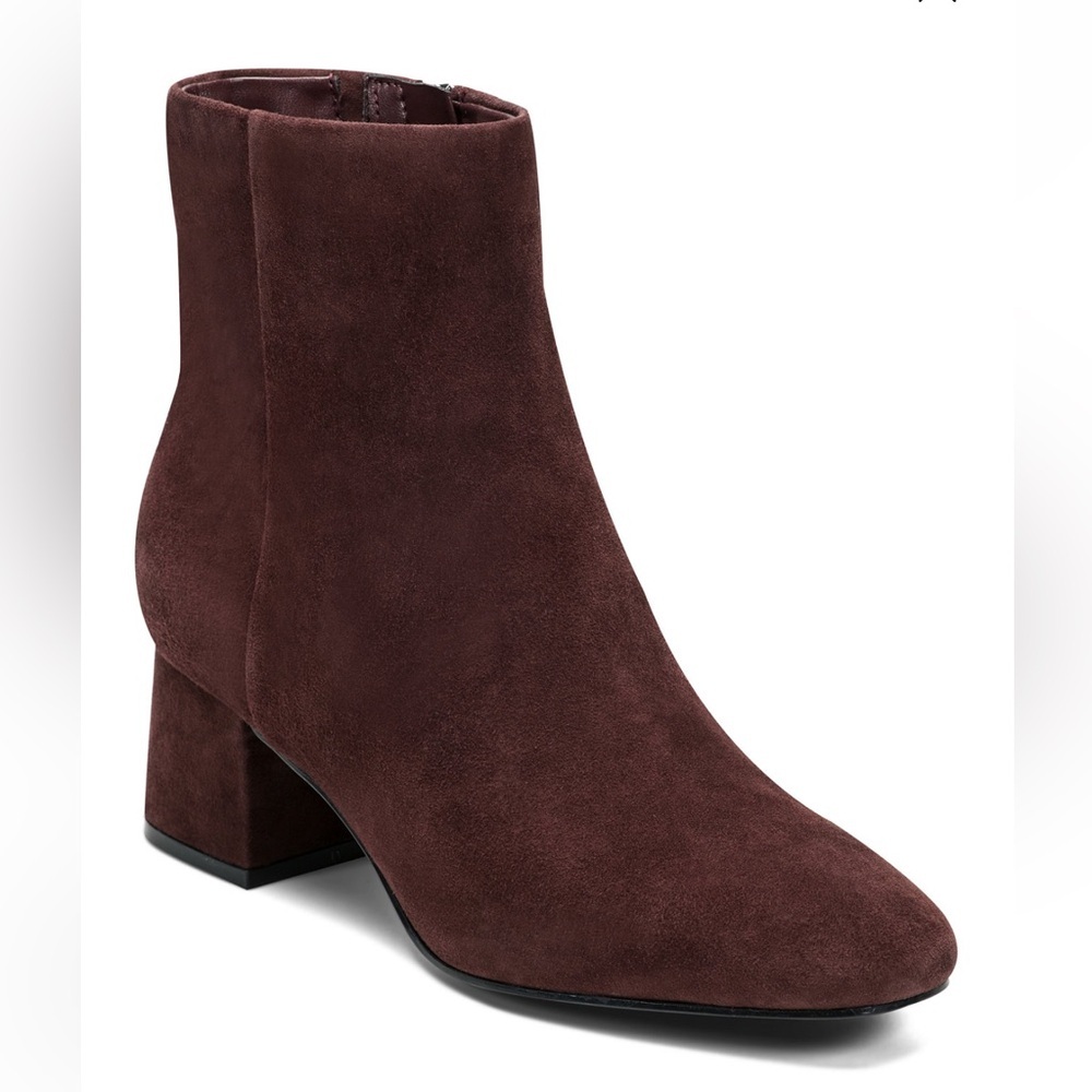 Rockport Women's Okaeli Zipper Booties- Dark Wine Suede- Size 5M